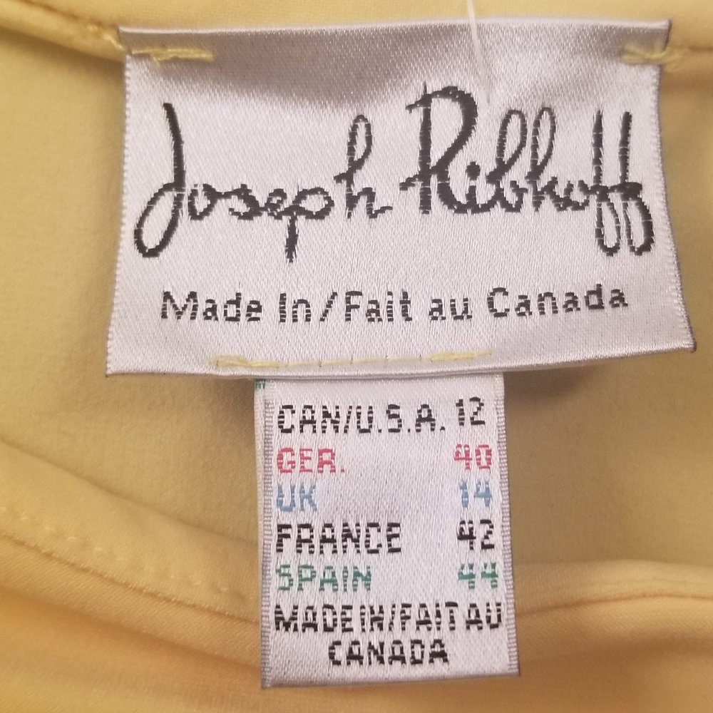 Joseph Ribkoff NWT Yellow Ruffled Sleeveless Top - Picture 5 of 7